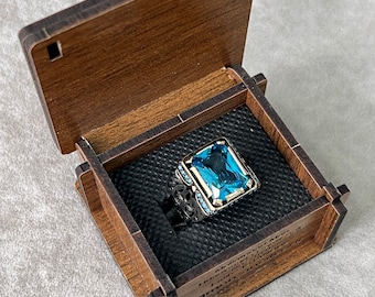 Jewelry Ring Box , Wooden Ring Box ,  Square Wooden Ring Box for Wedding , Double Wooden Ring Box , Engagement Ring Box , Custom Ring Box