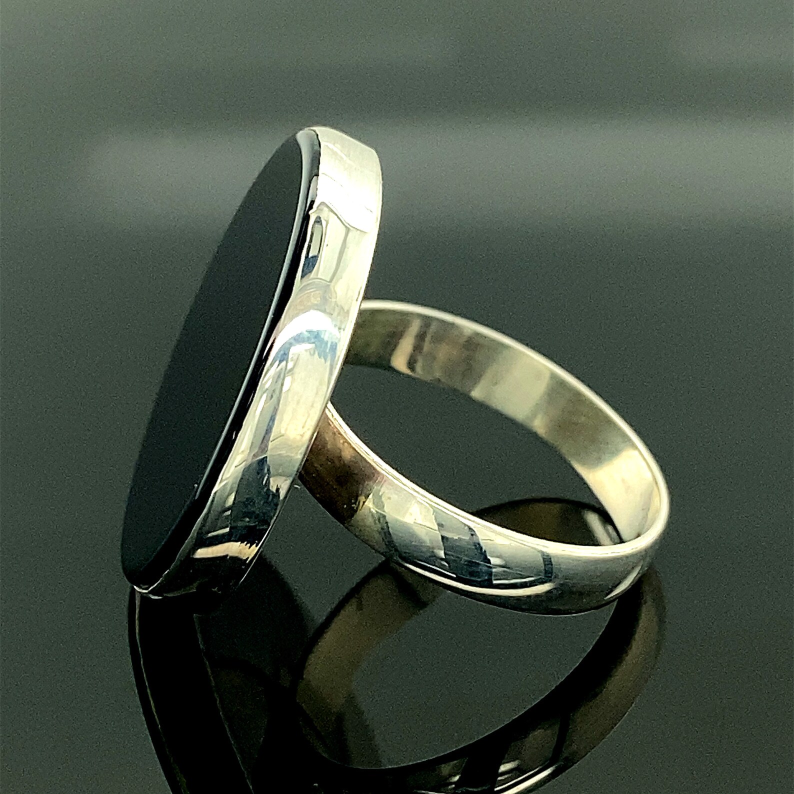 Anello In Onice Nero - Anello In Argento Sterling 925 - Anello Con Pietra Preziosa - Anello Fatto A - Foto 2