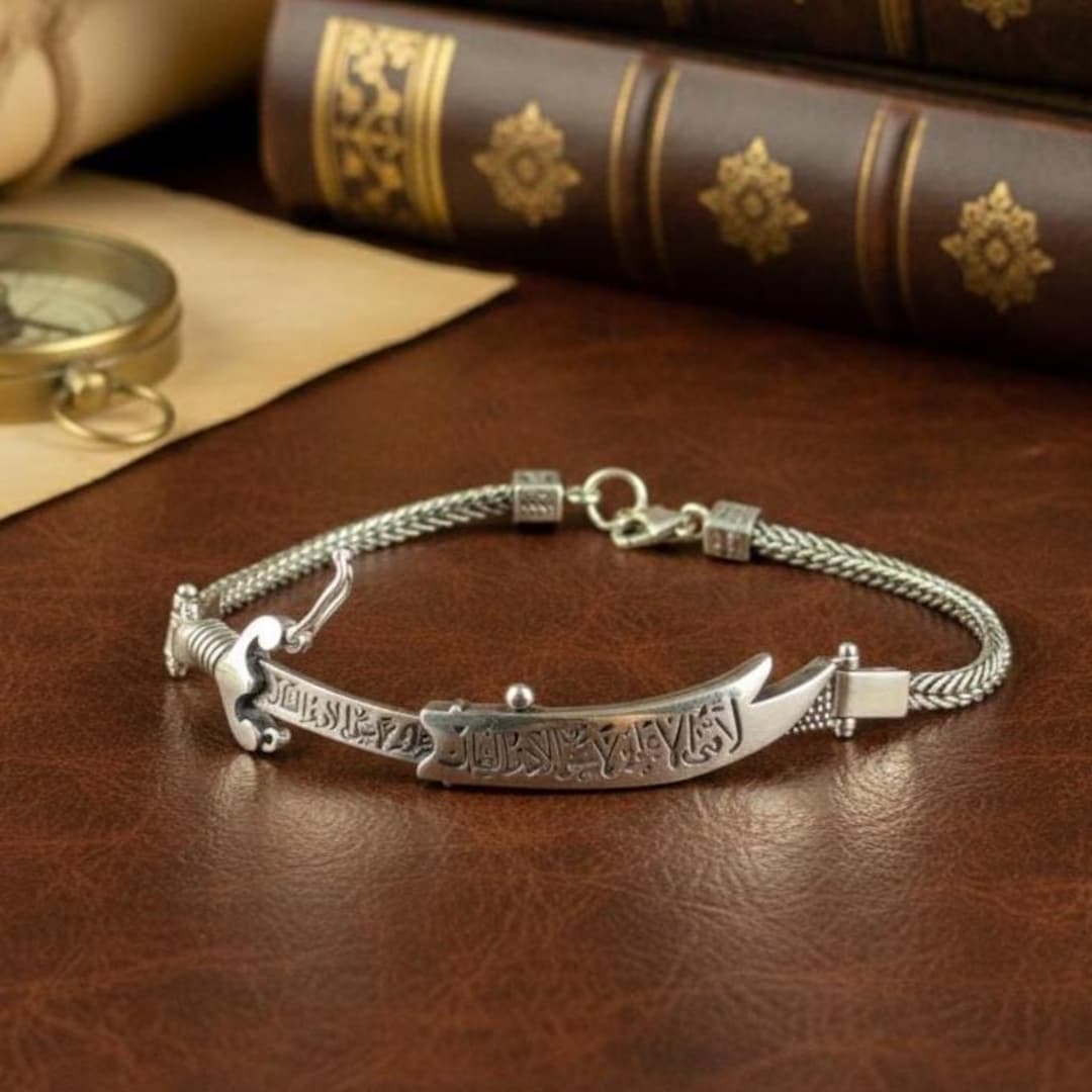 Buy Silver Zülfiqar Sword Bracelet, Foxtail Chain Folding Sword