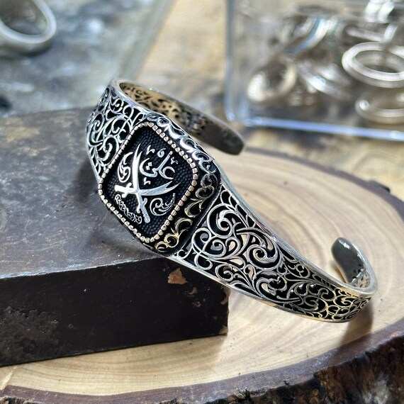 Silver Sword Zulfiqar Bracelet , Adjustable Sword Bracelet