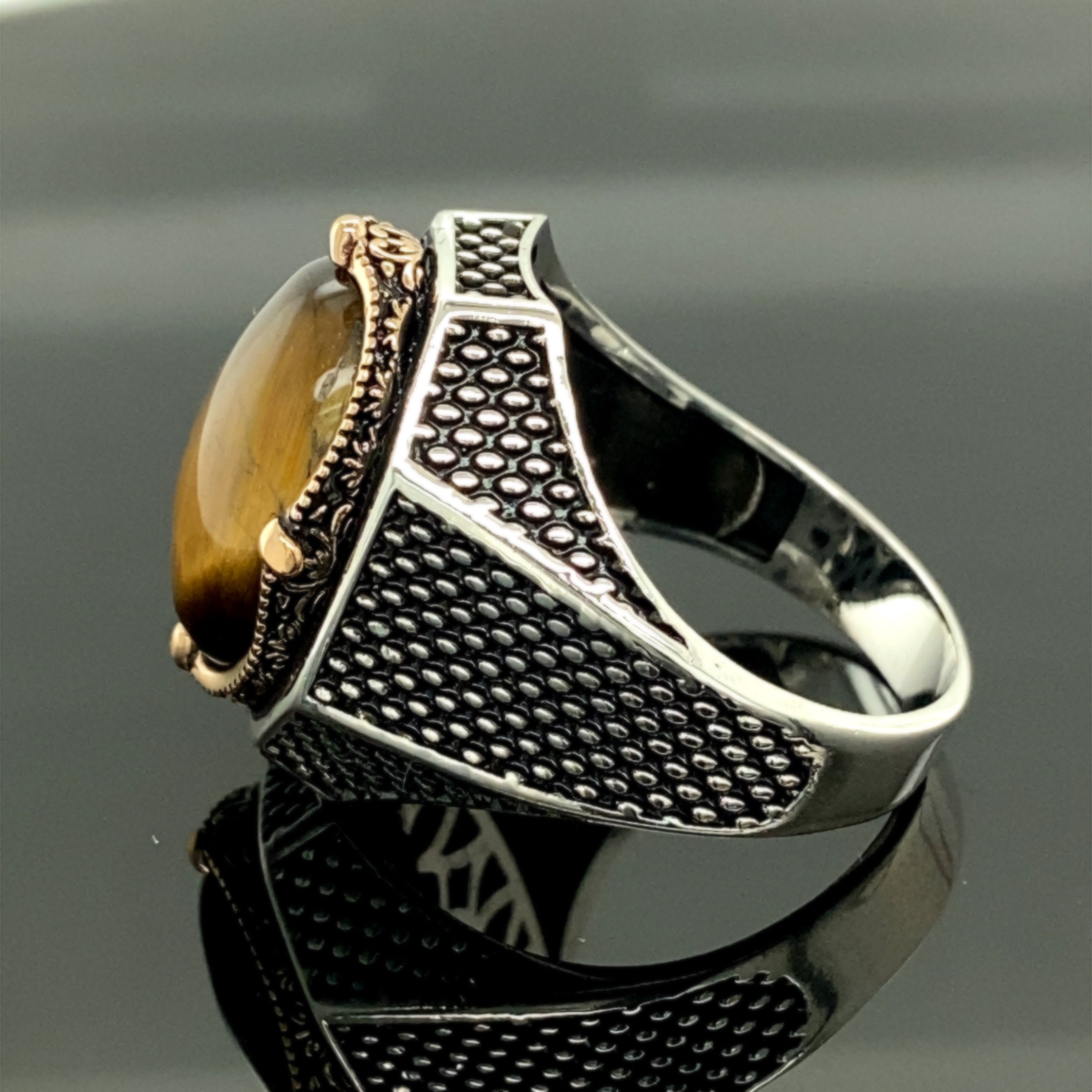 Mens Handmade Ring Tiger Eye Ring Tiger Eye Jewelry | Etsy