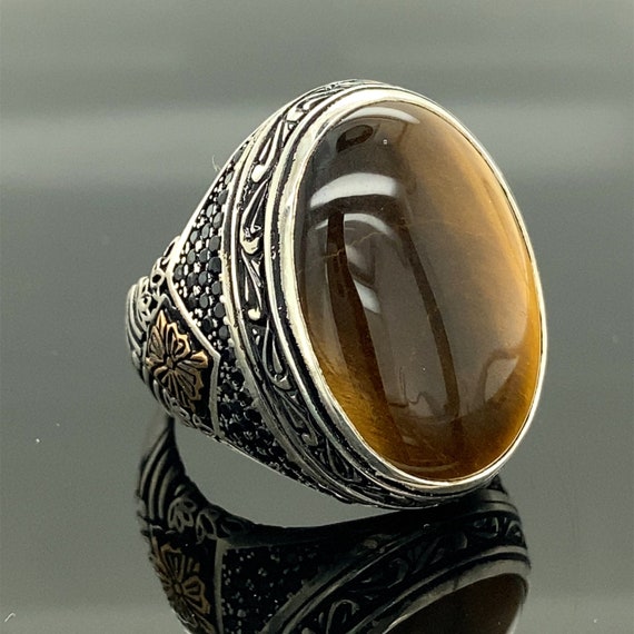 Buy The Men Thing Stainless Steel Vintage Tiger Eye Stone Rings For Men And  Boys Online at Best Prices in India - JioMart.