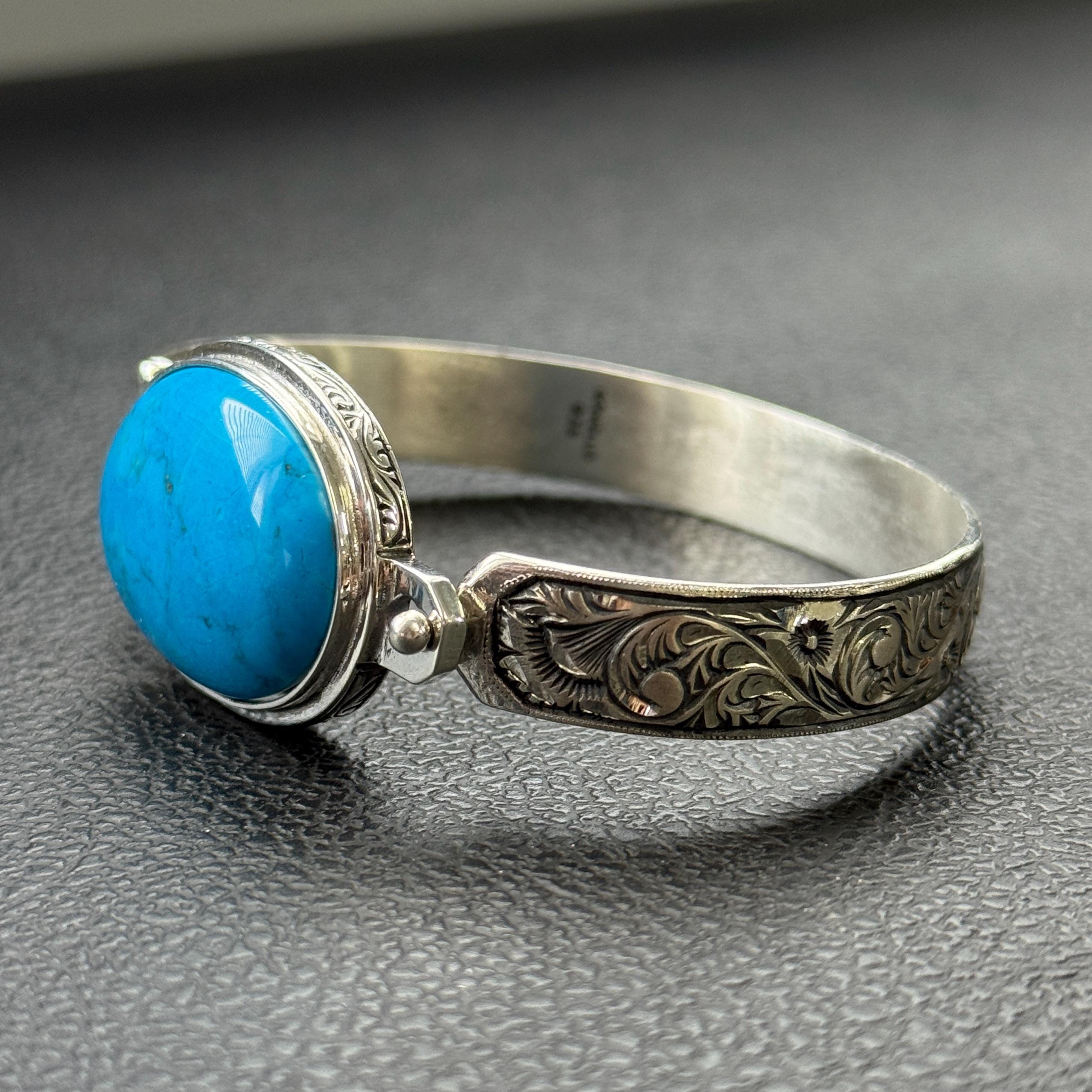【】ターコイズ シルバー カフブレスレット ヴィンテージ スターリングシルバー ターコイズ カフブレスレット