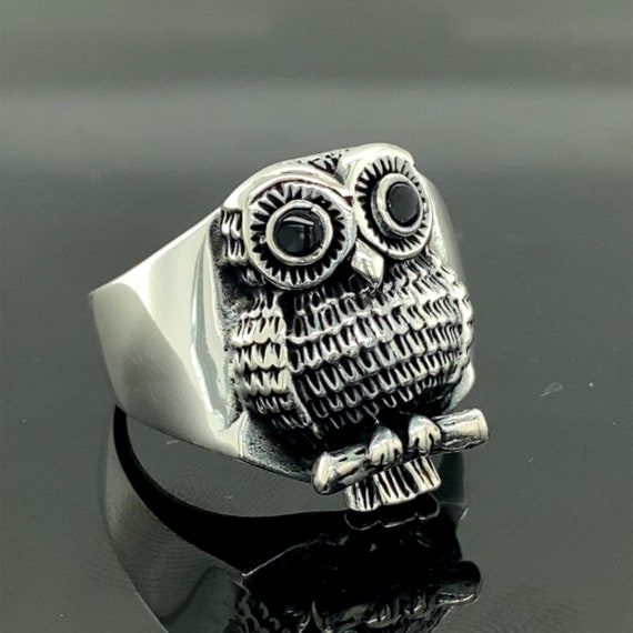 Buy Rare ANTIQUE SILVER Ring Gothic Owl Ring Adjustable Statement Ring, Owl  Silver Ring, Oxidized Owl Ring, Animal Jewelry, Bird Lover Ring Online in  India - Etsy