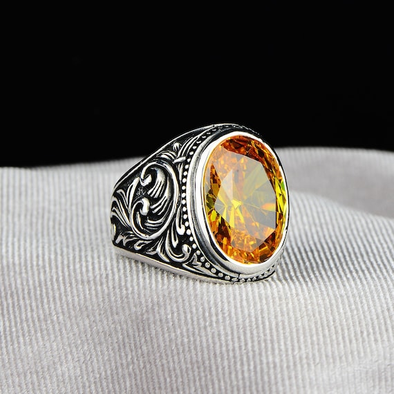 Bague avec pierre jaune hotsell