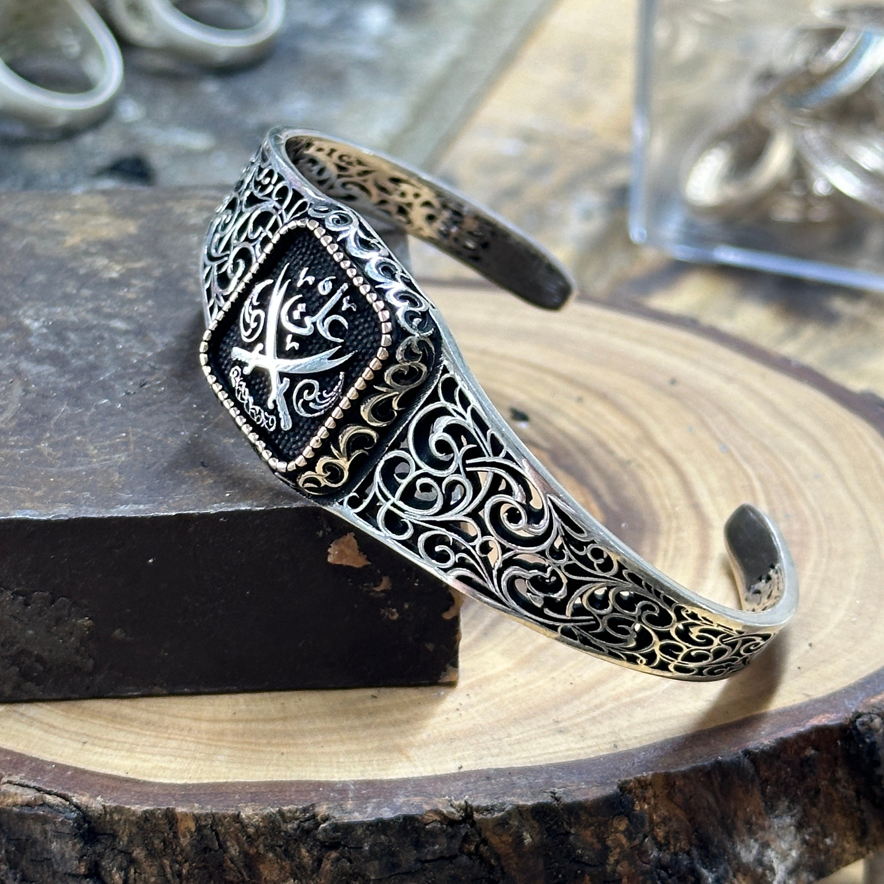 Silver Sword Zulfiqar Bracelet , Adjustable Sword Bracelet