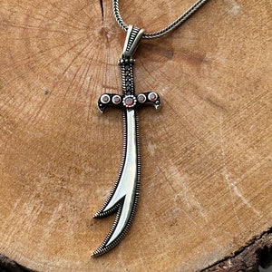 Ali Zulfiqar Sword Necklace , Hz. Ali Sword , Handmade 925 Sterling Silver Zulfiqar Necklace , 925k Sterling Silver , Gift For Him