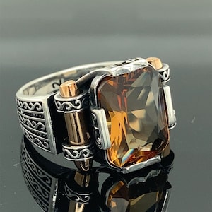 Silver Sultanite Stone Ring . Natural Sultanite Ottoman Style Ring , Man Handmade Silver Ring , 925k Sterling Silver Ring , Gift For Him