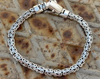 byzantine bali chain bracelet silver 刻印 925 Silver King Chain Bracelet, Bali Chain Byzantine Bracelet