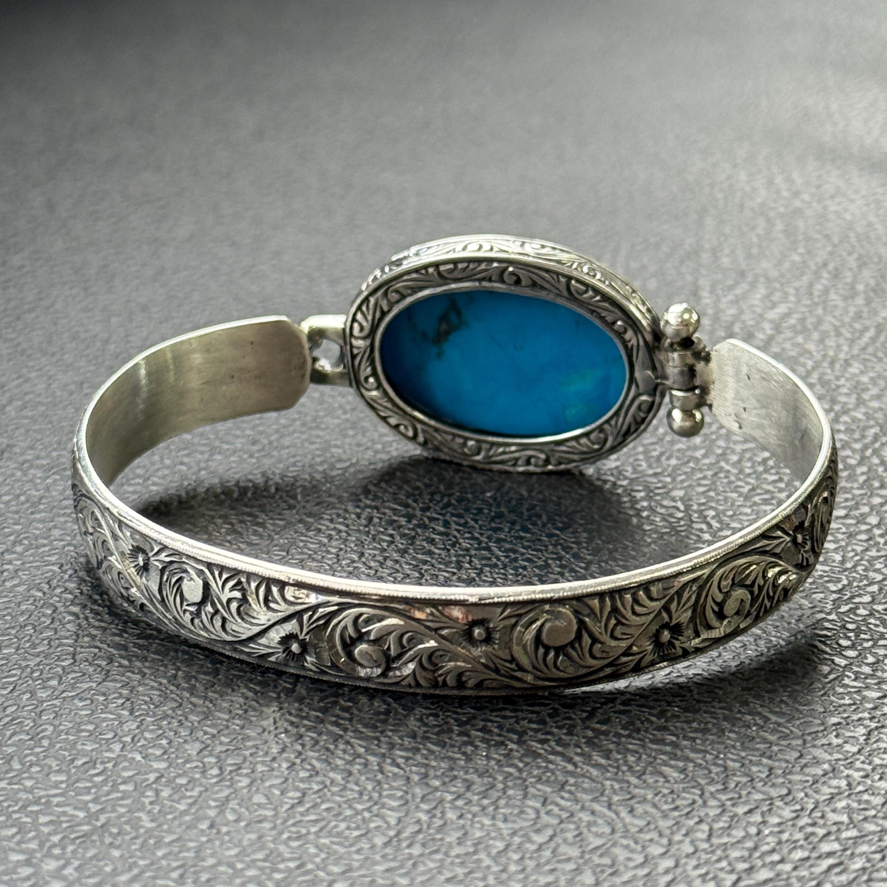 ターコイズ シルバーカフブレスレット 並行輸入品】ターコイズブレスレット スターリングシルバー 925 本物の