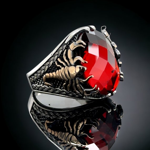Rings Jewelry | Stone Rings - Black Red Stone Rings Hollow Open Punk  Geometric - Aliexpress