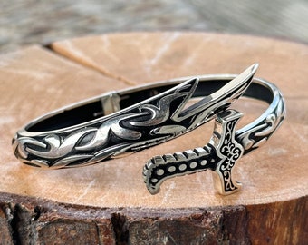 Silver Sword Bracelet , Mens Zulfiqar Bracelet , Adjustable