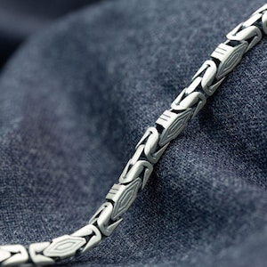 925 Sterling Silver Byzantine Chain Bracelet, Men Silver Thick Chain, Handmade Silver Chain Bracelet, Anniversary Gift, Bracelet For Men