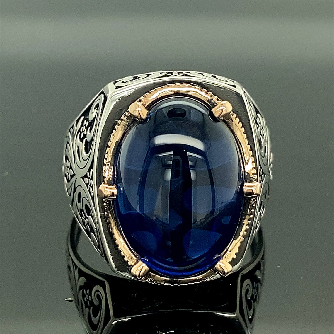 Men's Handmade Sapphire Stone Ring Turkısh Handmade Ring - Etsy