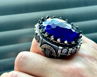 ADERSOR シルバーリング 青色ストーン ADERSOR シルバーリング 青色ストーン