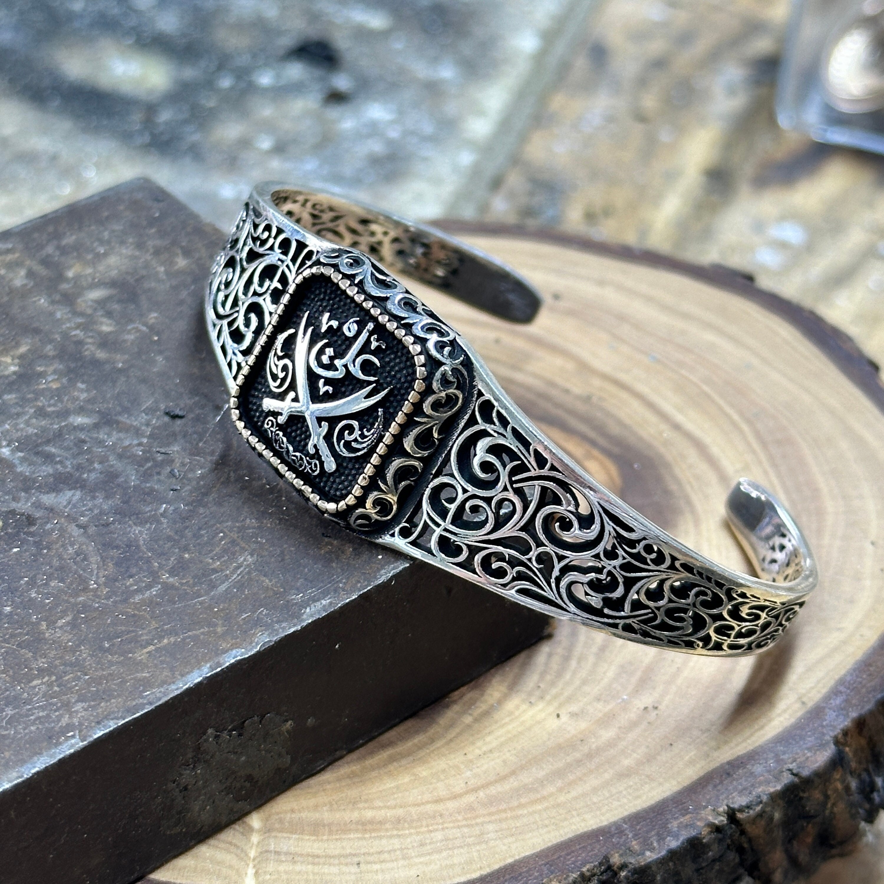 Silver Sword Zulfiqar Bracelet , Adjustable Sword Bracelet