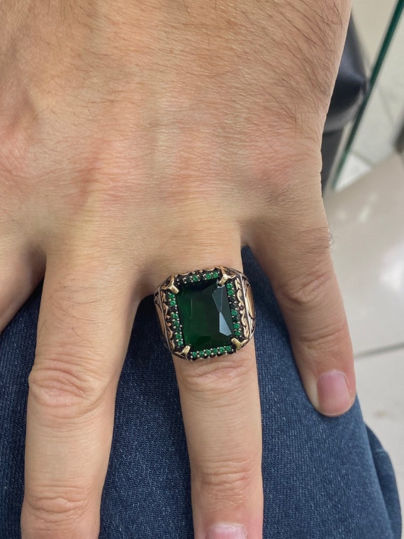 Casting green stone ladies ring – Nandi Jewels