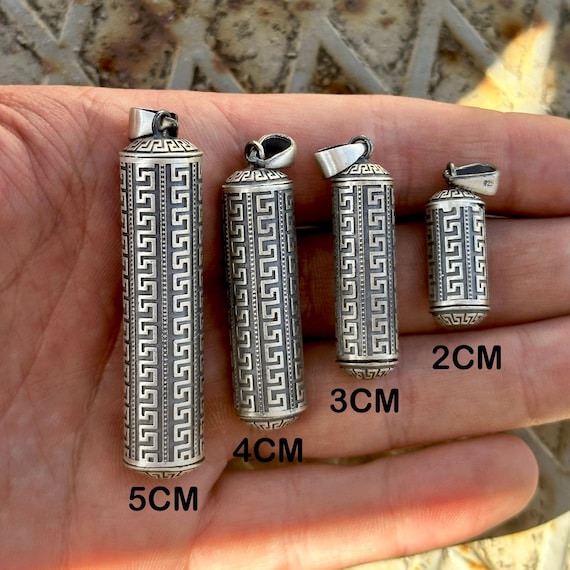 Sterling silver pill box necklace deals