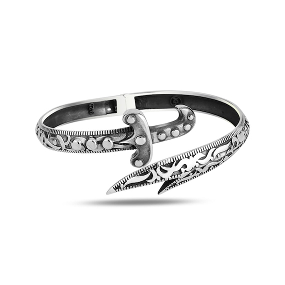 Silver Zulfiqar Sword Bracelet , Double Sword Bracelet , Handmade
