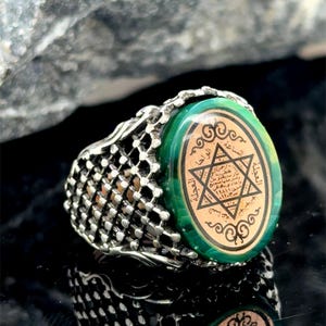 Silver Seal of Solomon Ring, King Solomon Signet Ring, Seal Protection Ring , 925k Sterling Handmade Silver Ring , Gift For Him, 925 Silver
