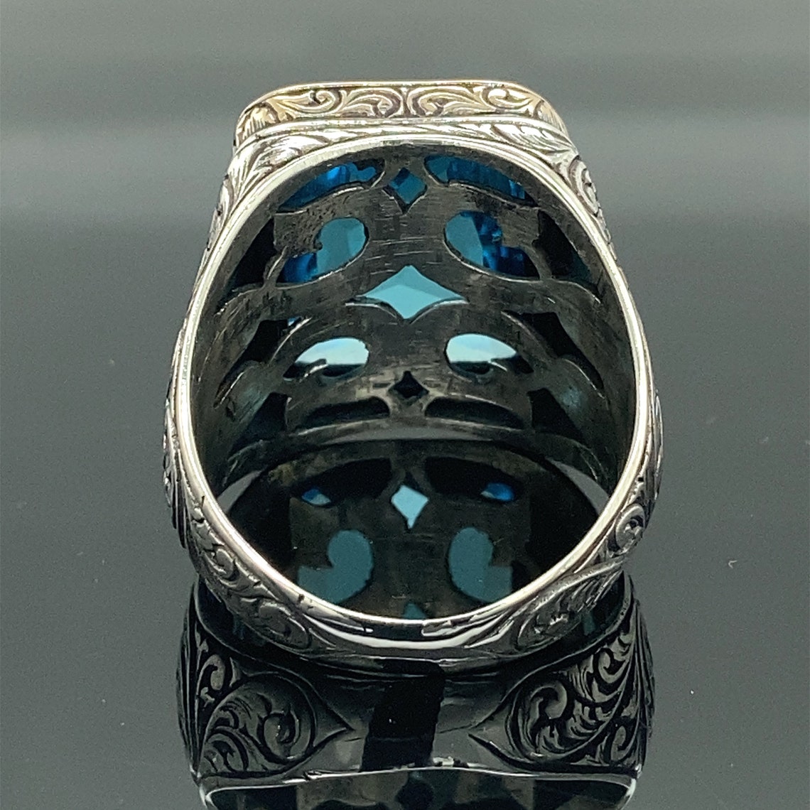 Men Handmade Aquamarine Stone Ring Man Handmade Sterling | Etsy