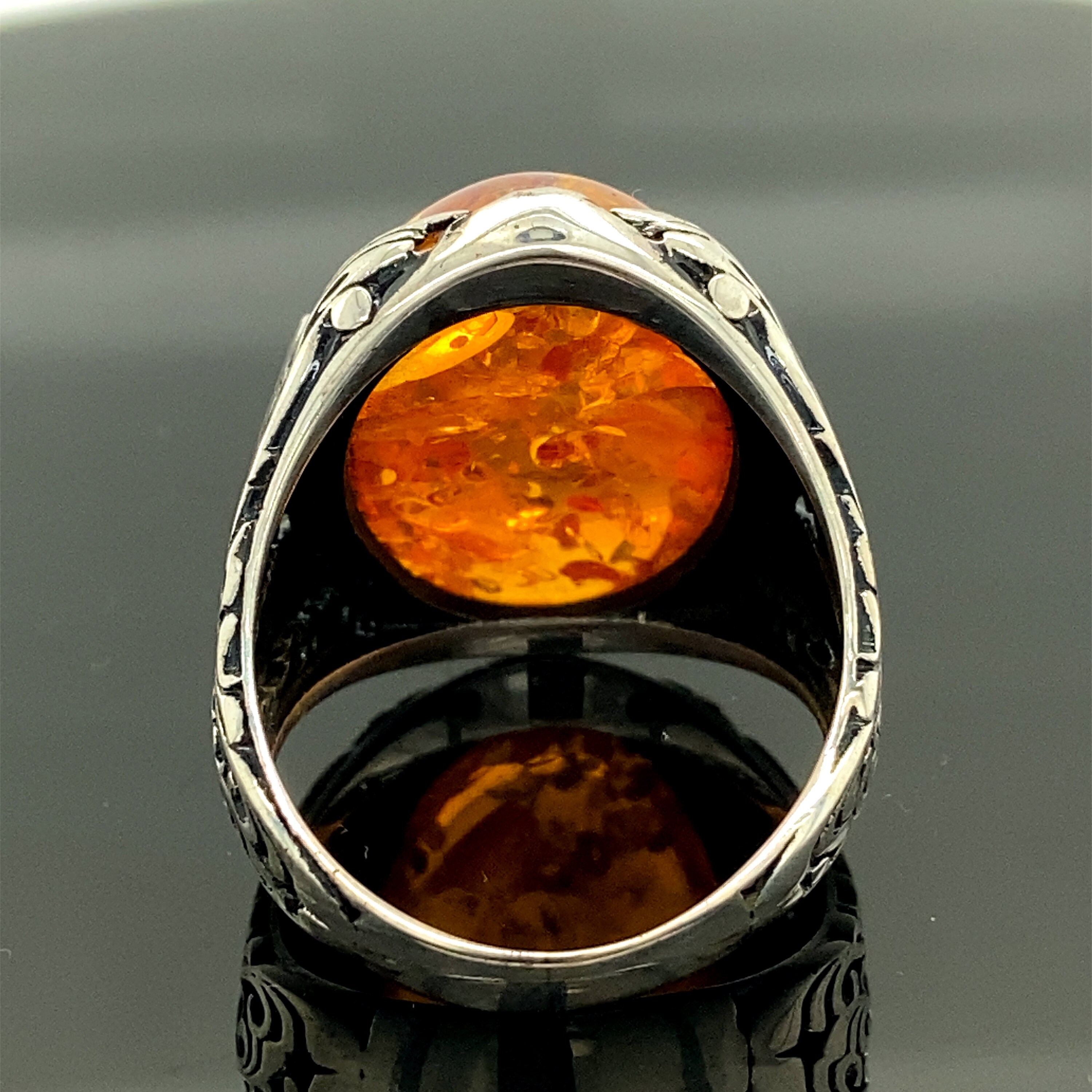Amber Stone Ring Turkısh Handmade Ring Silver Amber Stone Etsy