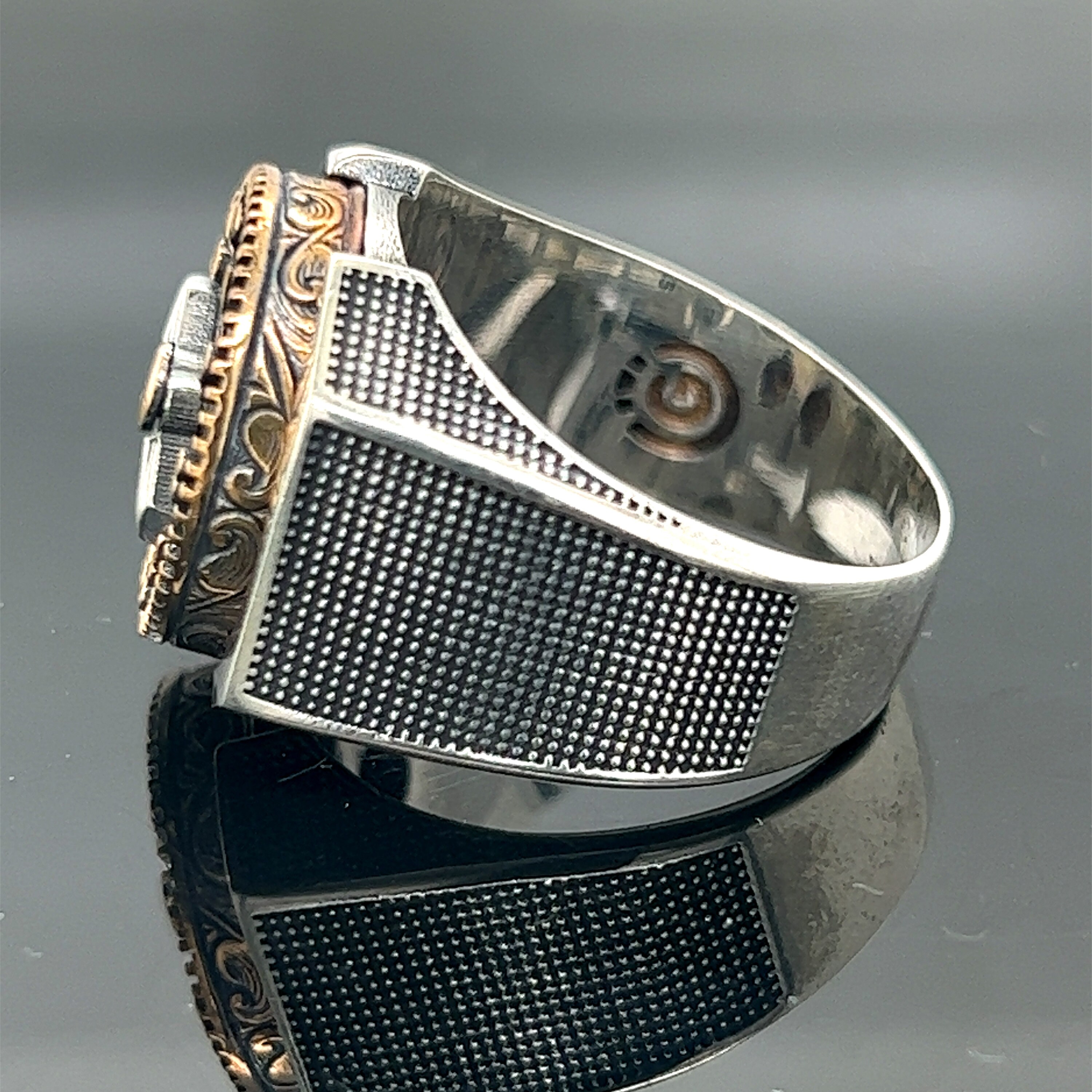 Silver Vintage Watch Ring , Silver Clock Ring , Animated Clock 
