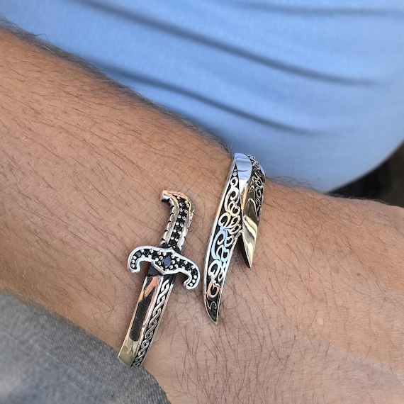 Men Silver Sword Bracelet ,silver Zulfiqar Bracelet , Silver