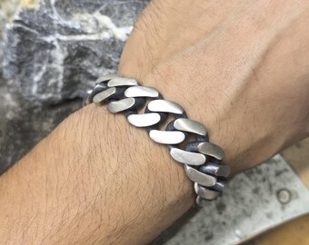925 Sterling Silver Silver Chain Bracelet, Thick Chain 925 Sterling Silver Silver Chain Bracelet, Thick Chain