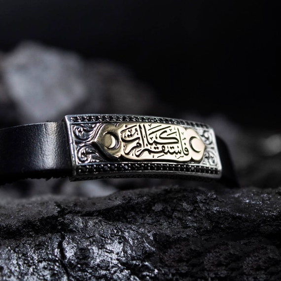 Amazon.com: Sterling silver bracelet, handcuff bracelet, islamic bracelet,  gift for father, gift for men : Handmade Products