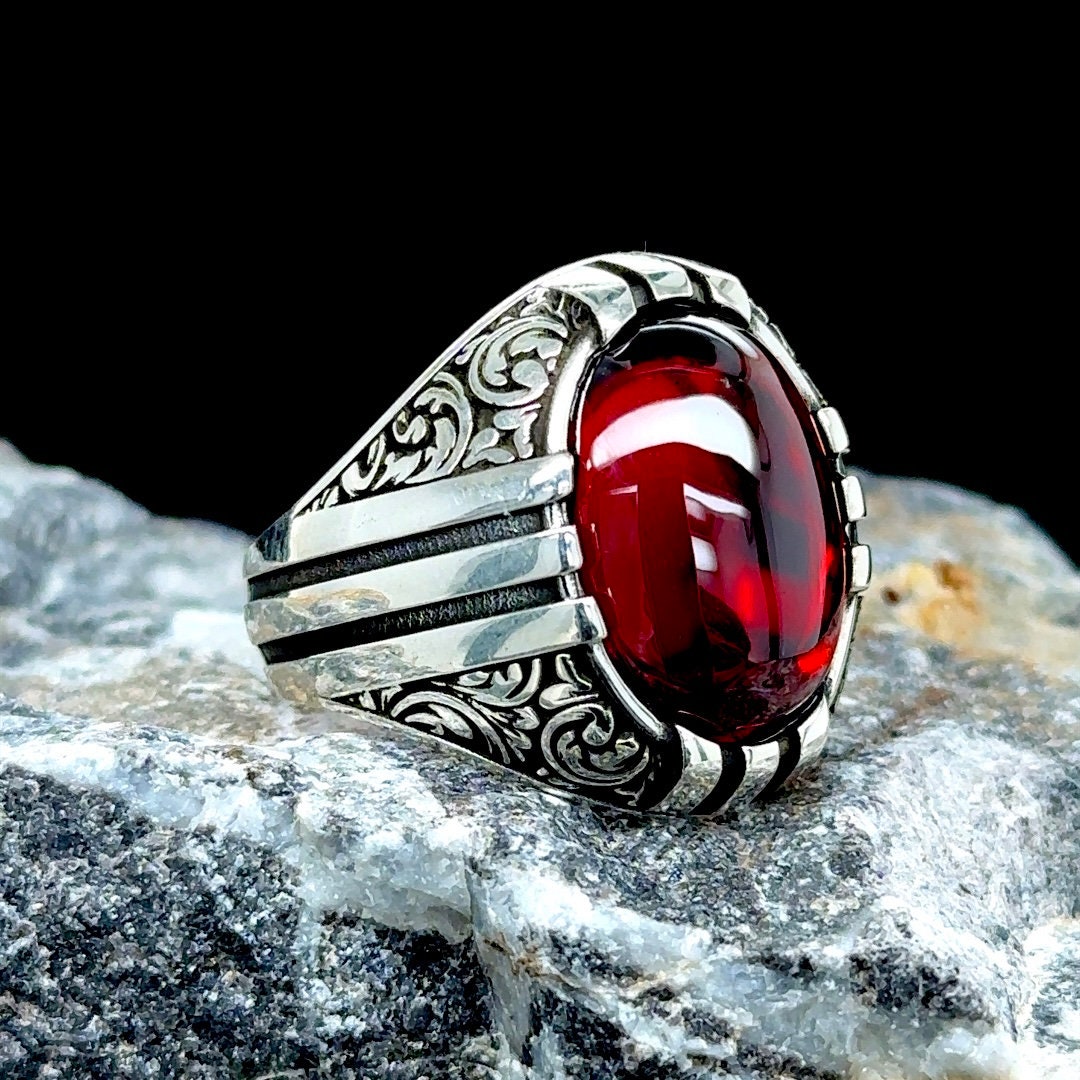 Ruby stone ring for men discount