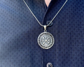 シルバー 北欧 ヴェグヴィシル ペンダント、北欧神話ネックレス、北欧