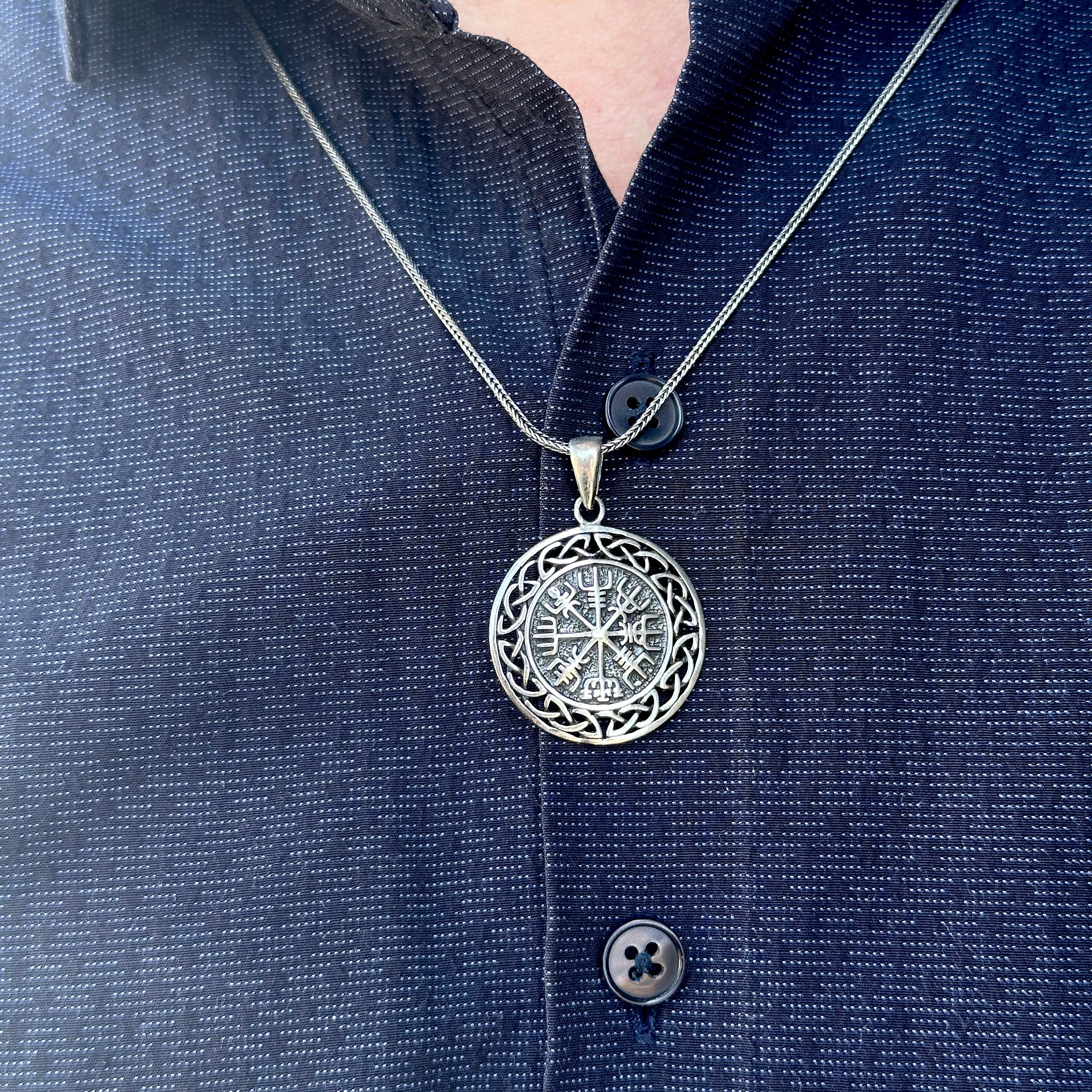 シルバー 北欧 ヴェグヴィシル ペンダント、北欧神話ネックレス、北欧