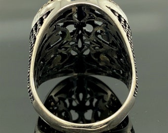 ラージメンズリング、トルコオスマンジュエリー、刺繍リング、メンズ