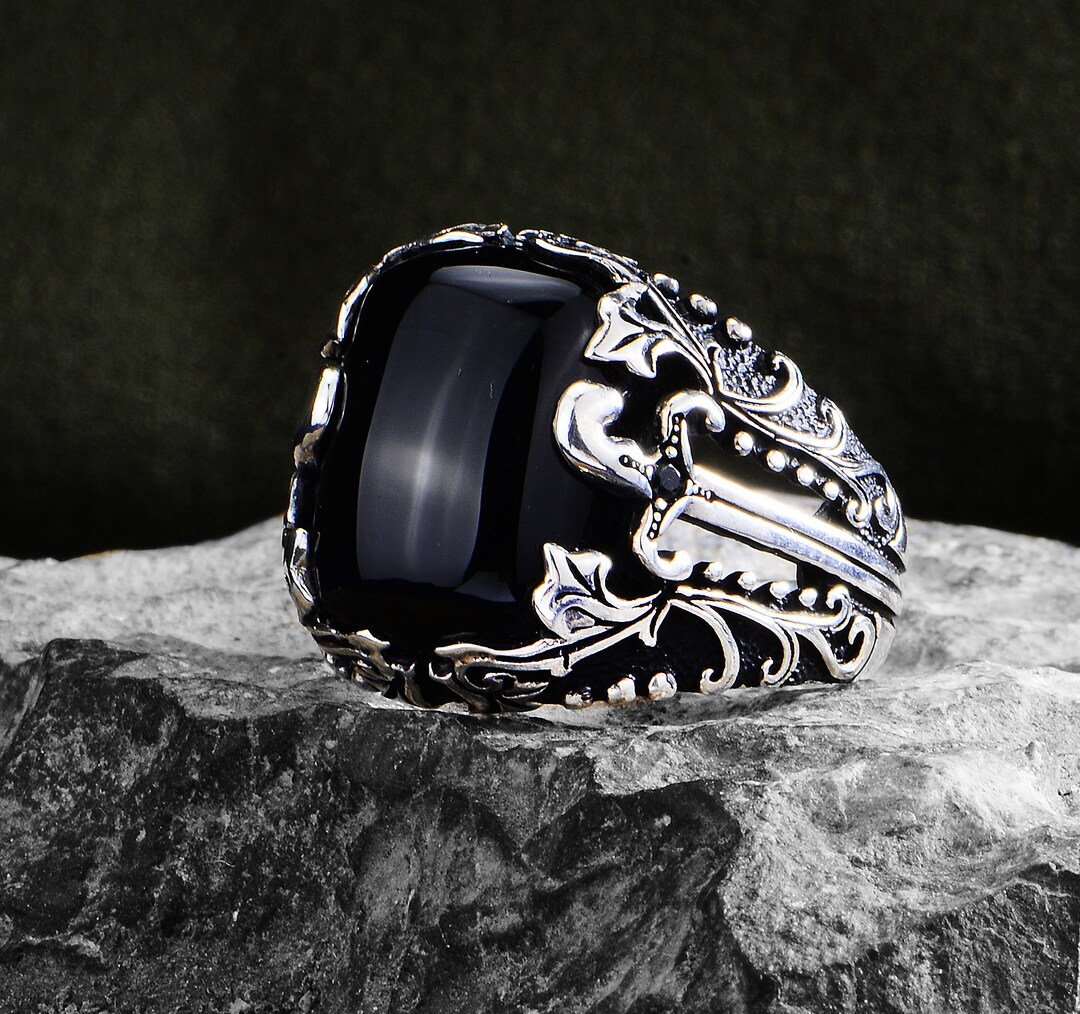 【19号】OX JEWELRY Silver Big Onyx Ring 19号】OX JEWELRY Silver Big Onyx Ring
