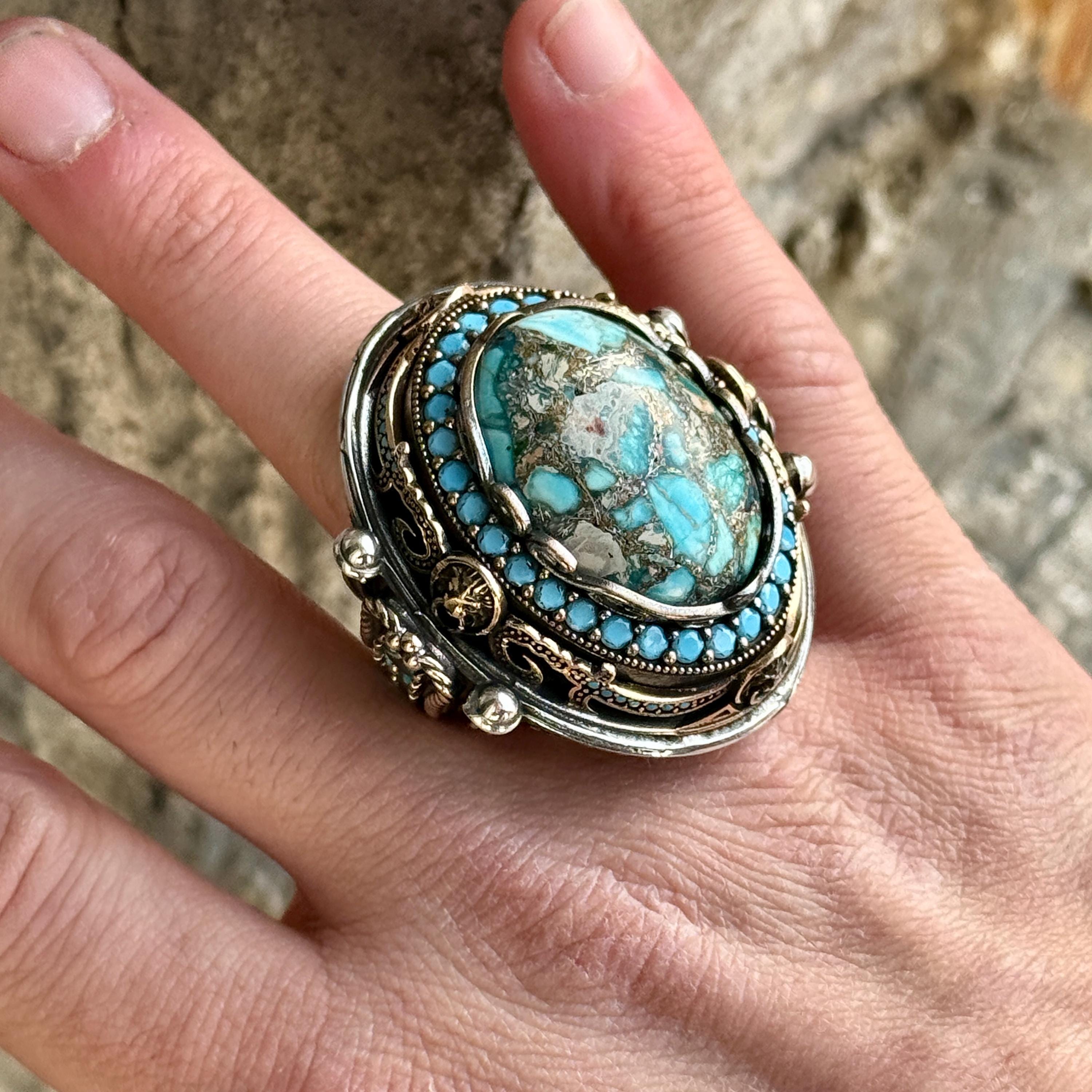 ★新品未使用★ シルバーリング　ターコイズ　男女兼用 シルバー925 ダブルフェザーリング ターコイズリング 羽根