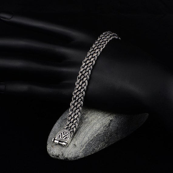 Silver Handmade Bracelet , Silver Knit Bracelet , Celtic Knot Bracelet , Handmade Vintage Bracelet , Nordic Bracelet , 925k Sterling Silver