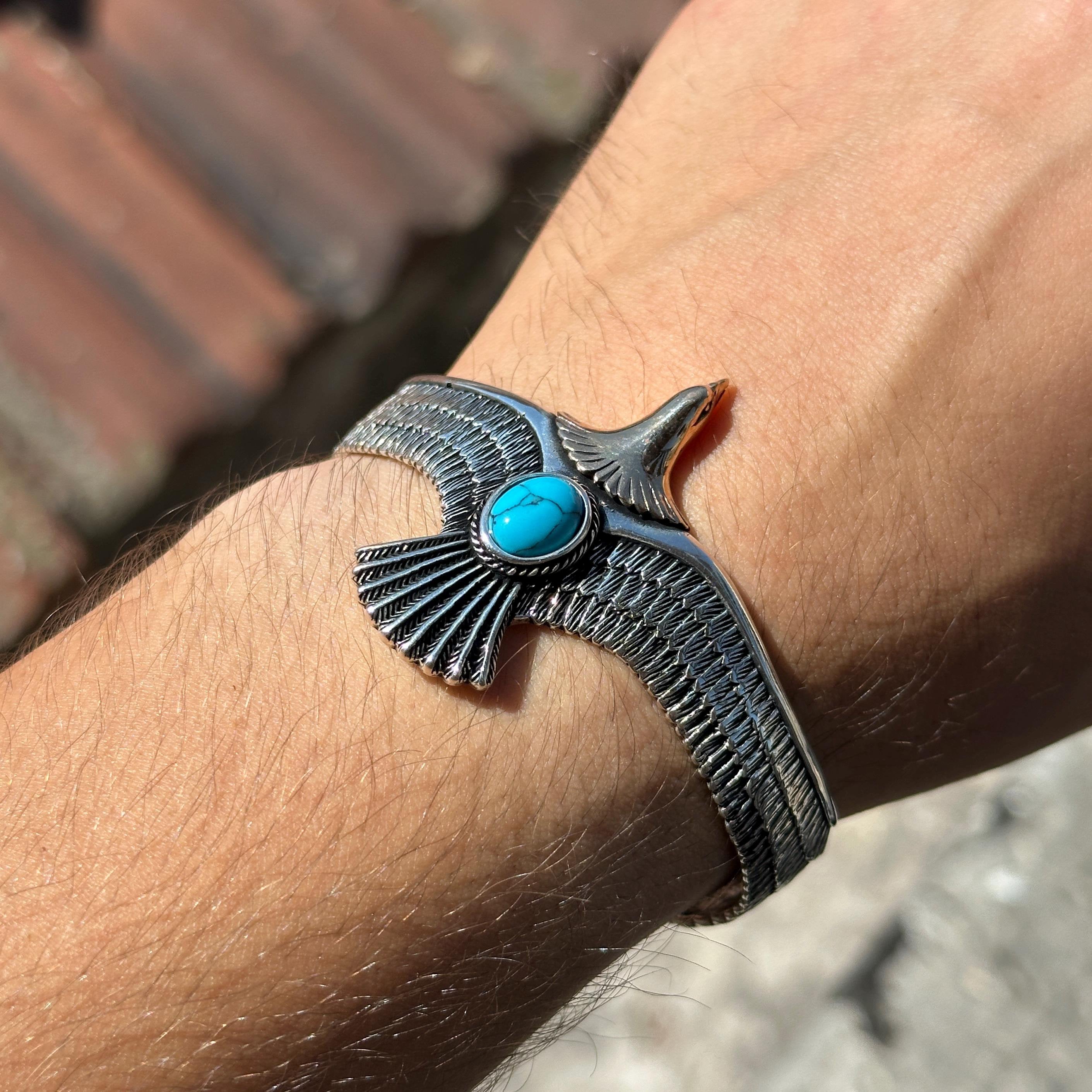 Important Blue Thunder Turquoise Vintage Native American Jewelry Navajo Sterling Silver Ring Old Important Blue Thunder Turquoise Vintage Native American Jewelry Navajo Sterling Silver Ring Old
