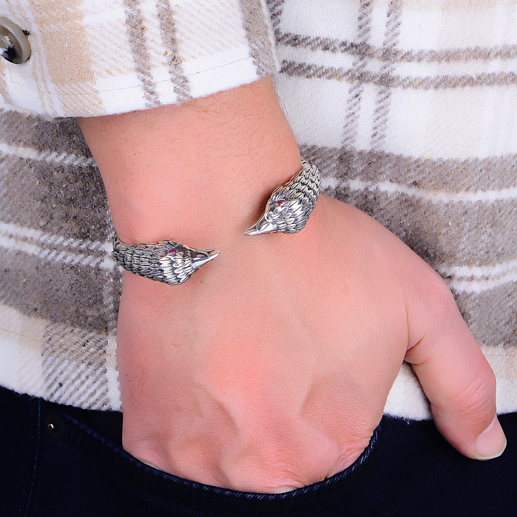 Silver Eagle Bracelet Eagle Head Bracelet American Eagle Etsy