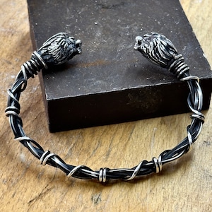 Silver Lion Bracelet , Lion Heads Handmade Bracelet , Wild Lion Bracelet , Ajdustable Silver Handmade Bracelet , 925k Silver Bracelet