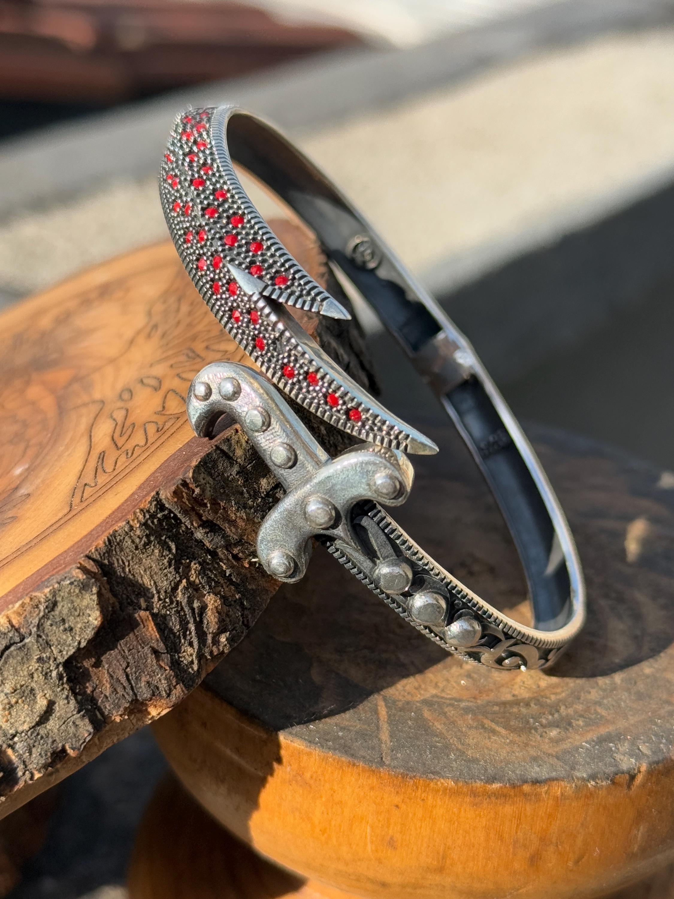 超人気 Bracelet Sword Silver , Bracelet Zulfiqar Stone Ruby Mens アクセサリー
