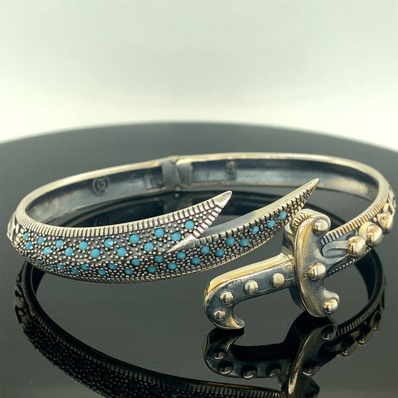 Richard Singer Navajo sterling silver Turquoise Eagle Bracelet