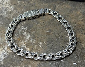 Solid Silver Chain Bracelet, Sailor Chain Bracelet, Link Chain Men