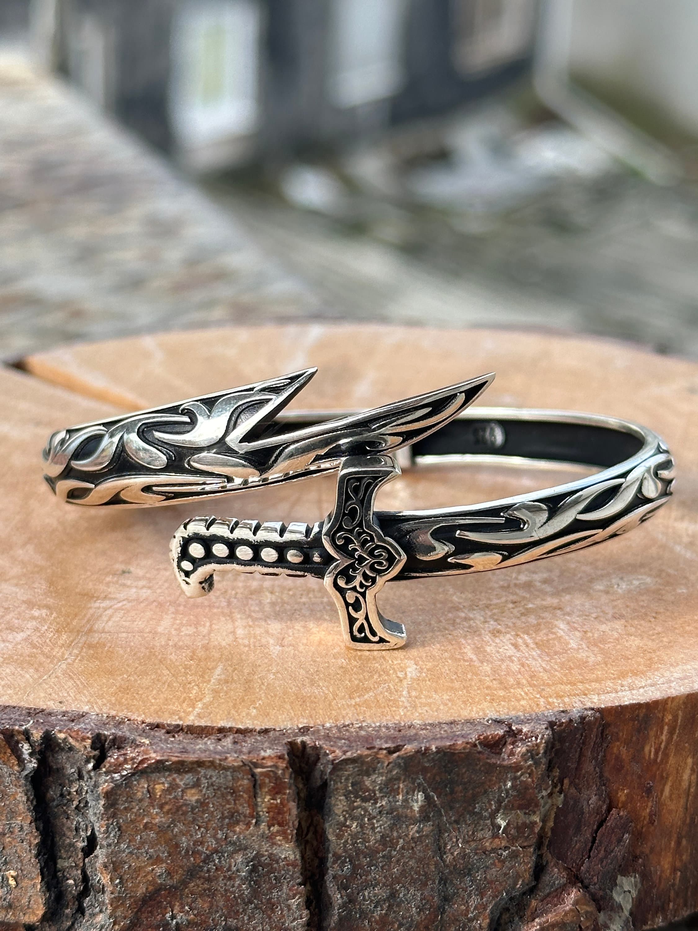 Silver Sword Bracelet , Mens Zulfiqar Bracelet , Adjustable