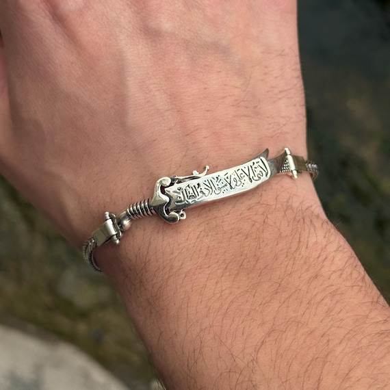 Buy Silver Zülfiqar Sword Bracelet, Foxtail Chain Folding Sword