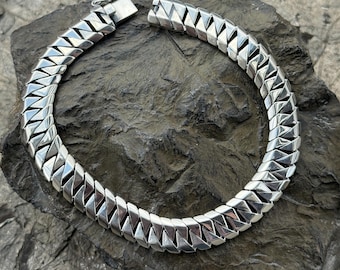 Silver Elegant Curb Chain Bracelet, 10MM Gourmet Chain, Cuban Link Chain Bracelet, Luxury Men's Bracelet, Gift For Men, Anniversary Gift