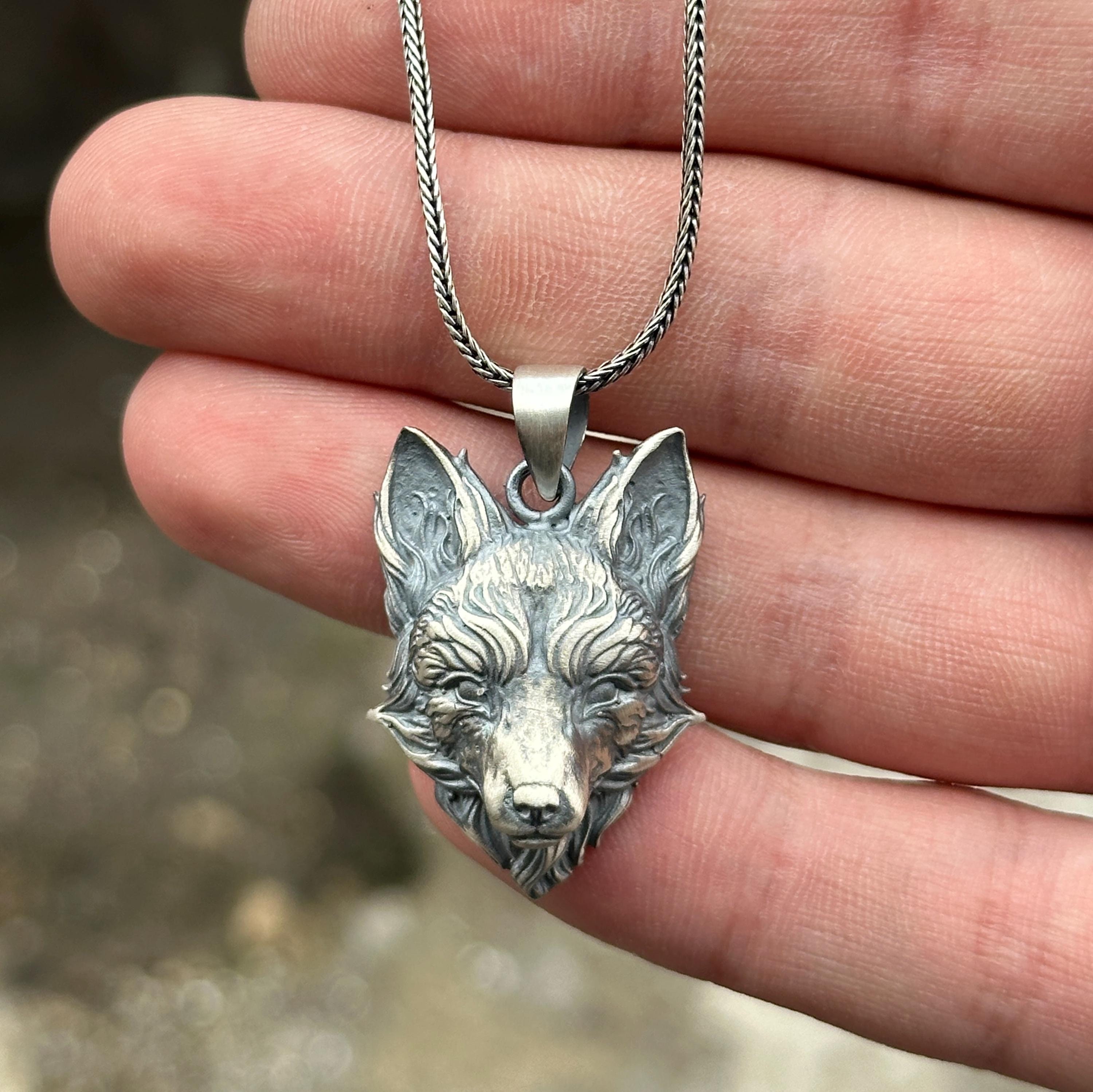 Wolf Necklace Mens Wolf Pendant in Silver by Proclamation