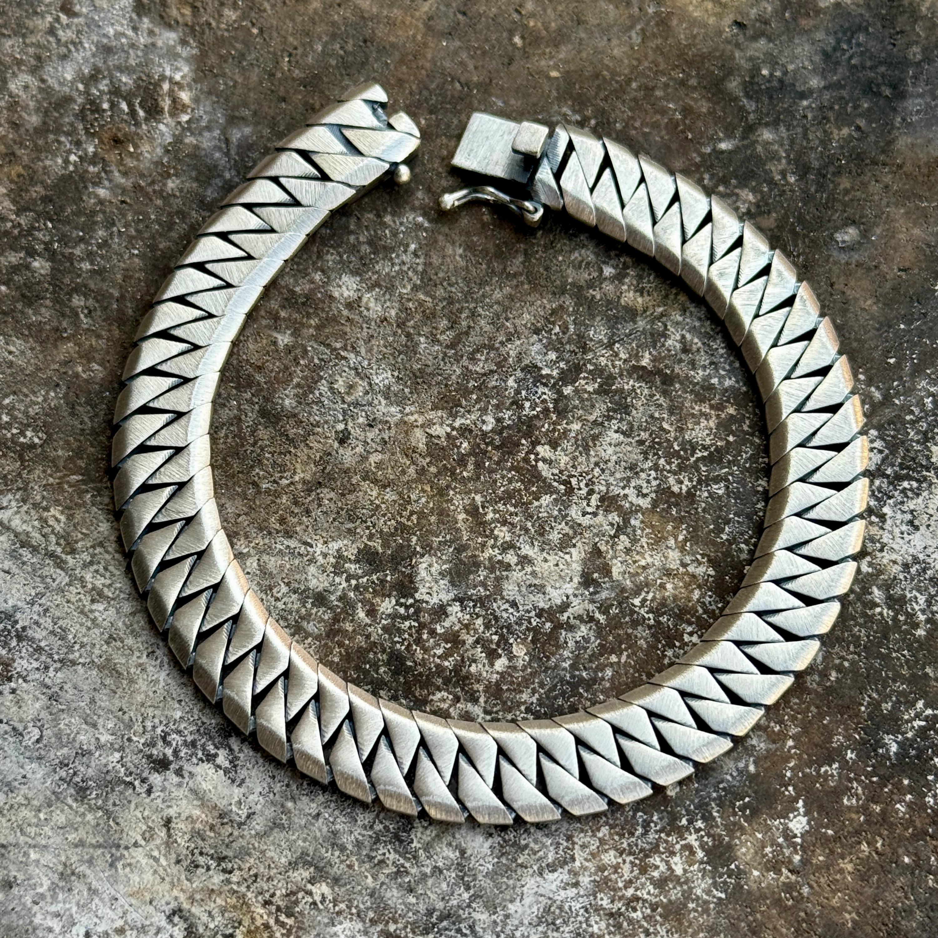 925 Sterling Silver Gourmet Chain Bracelet, Curb Chain Bracelet 