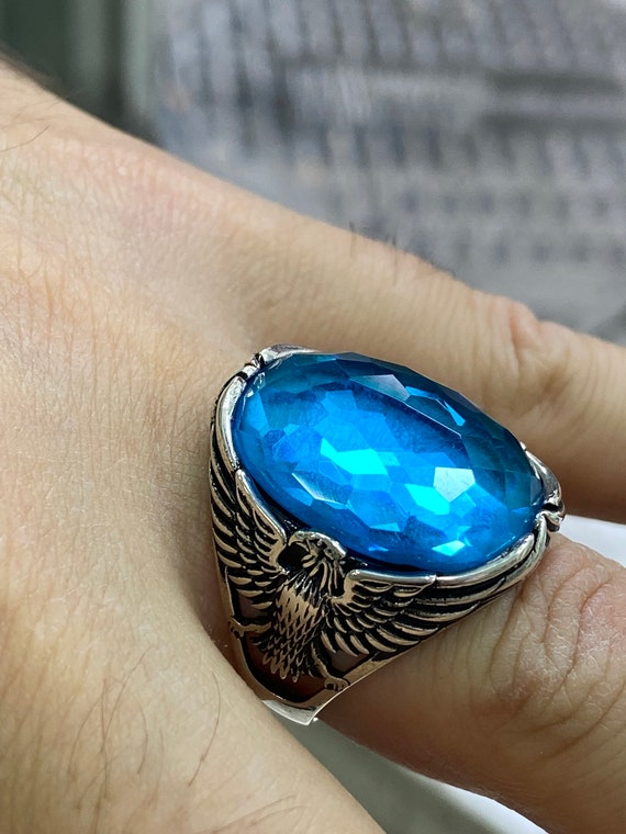Buy American Natural White Buffalo and Kingman Turquoise 3 Stone Ring in  Sterling Silver (Size 7.0) 6.35 ctw at ShopLC.