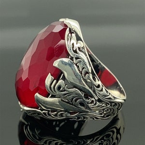 Men Handmade Ring Ruby Stone Ring Red Gemstone Ring - Etsy